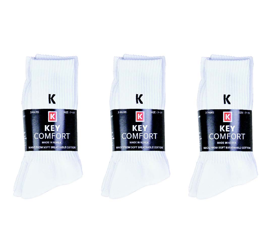 KEY Comfort Crew Sock Black 3-Pack