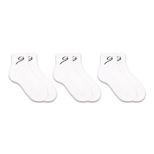 Unisex Sports Athletic Crew Socks 3-Pack - White